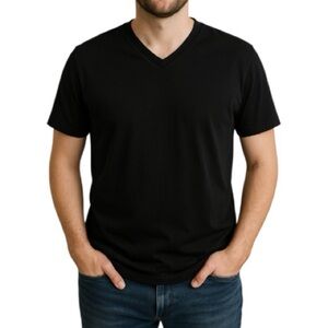 Kit and Ace Black Basic V Neck T Shirt Mens Small/Womens Medium